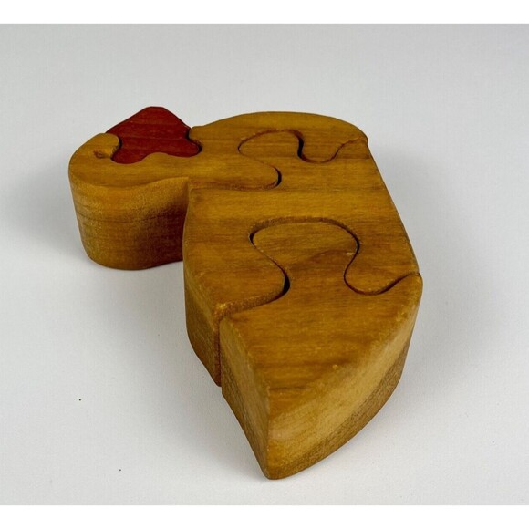 VTG Funky Pop Art Wooden Duck Jigsaw Puzzle Figurine Retro Decor 6" x 4.25" - Picture 5 of 6